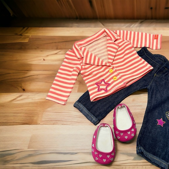 American Girl 18” Doll Released 2014 The Bright Stripes Outfit Incomplete VGUC - Picture 11 of 13